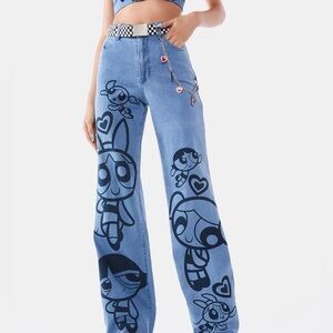Dolls Kill X Power Puff Girls limited edition Mission Impuffable Jeans 🩷💚💙